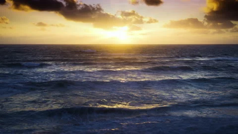 Ocean waves at sunset time, Australia Video stock 147935298