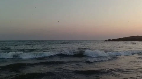 Ocean waves at sunset time Stock Footage 172087572