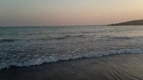 Ocean waves at sunset time Stock Footage 172087610