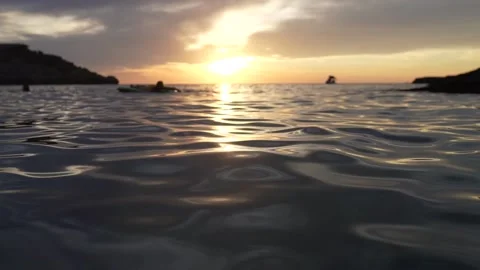 Ocean waves a at sunset, vacation Stock Footage 142687157