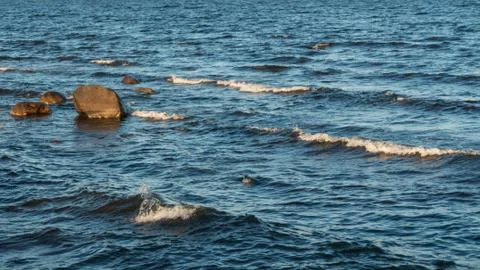 Ocean Waves Surface and rocks Фото
