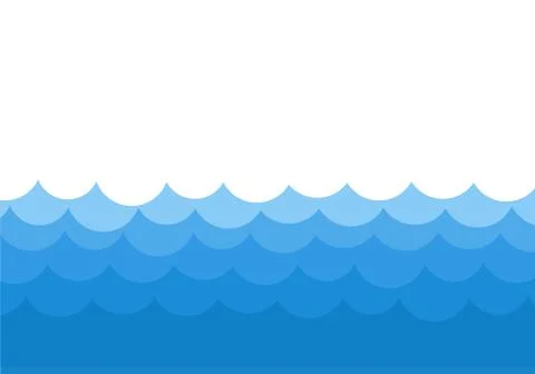 Ocean waves template background, vector stock illustration Stock Illustration