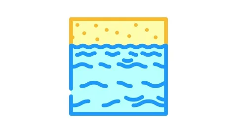 Ocean waves tidal power color icon animation Vídeo Stock 327264403