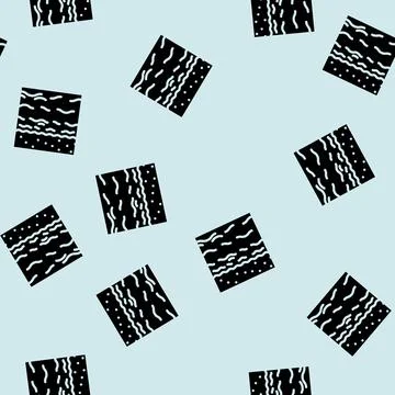 Ocean waves tidal power glyph vector seamless pattern イラスト素材