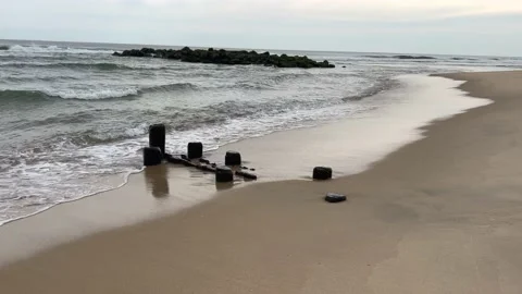 Ocean waves / tide along the beach / shore - 4K Nature Video stock 236067158