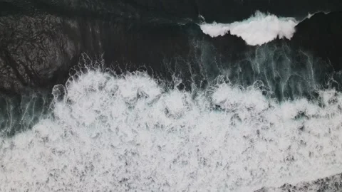 Ocean waves from the top Stock Footage 235318016