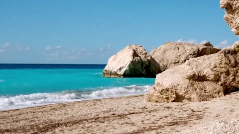 Ocean waves on tropical beach Stock Footage 300114882