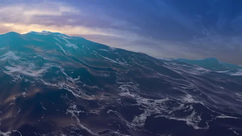 Ocean Waves Underwater Sunset 動画素材 141174937