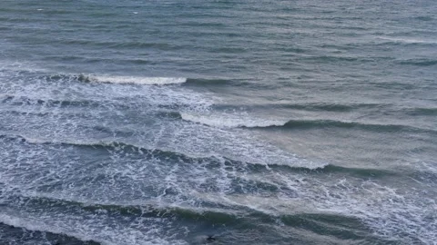 Ocean waves - view from the steep coast - natural water background Stock Footage 143774345