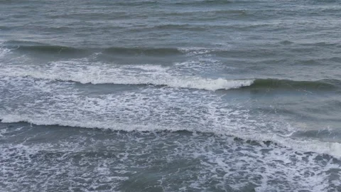 Ocean waves - view from the steep coast - natural water background Stock Footage 143840437