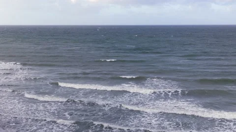 Ocean waves - view from the steep coast - natural water background Stock Footage 143847831
