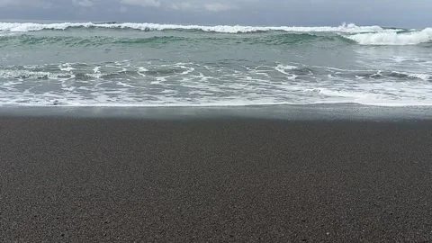 Ocean waves was sand beach Stock Footage 237296797