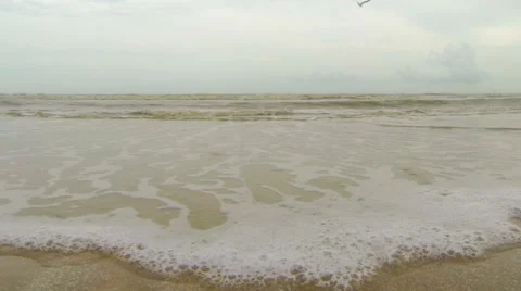 Ocean Waves Wash Onto Beach 스톡 동영상 52595775