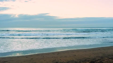 Ocean waves wash the sandy beach. Tropical seascape. Paradise Island. Stock-Footage 172010426