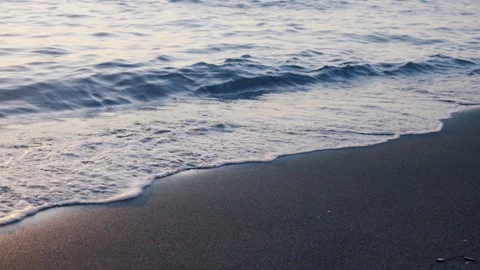 Ocean Waves Washing Ashore On Sandy Beach At Sunset, This scene evokes feelings Vidéo 334815166