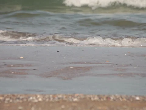 Ocean waves washing beach sand. Stock Footage 37679501