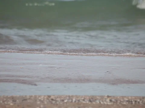 Ocean waves washing beach sand. Stock Footage 37685829
