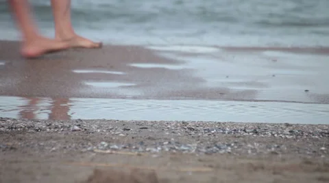 Ocean waves washing beach sand. Stock Footage 37696185