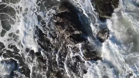Ocean Waves Washing Over Rocks Stock-Footage 276198352
