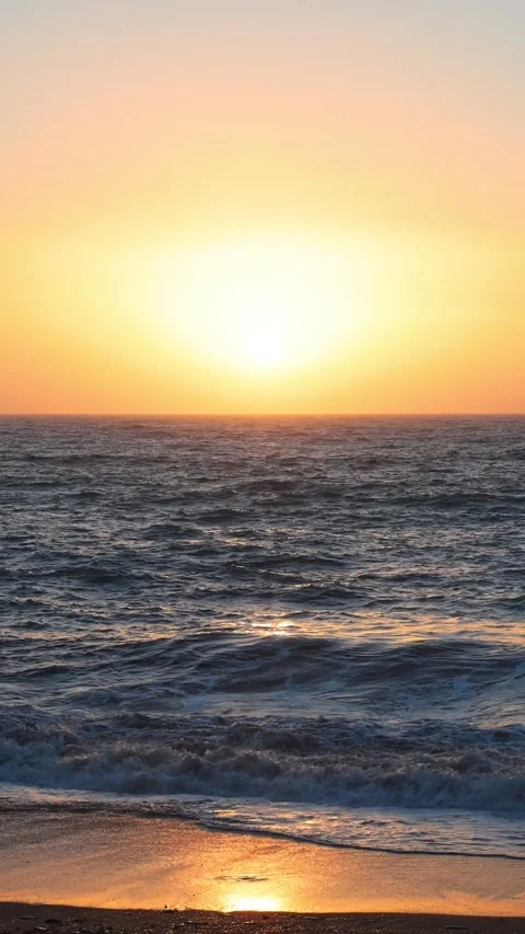 Ocean Waves Washing Over Rocky Shoreline Vertival Video Stock Footage 341506951