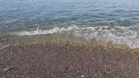 Ocean Waves Washing the Sandy Beach. Tropical Nature, Seascape Stock Footage 258068510