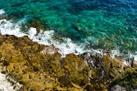 Ocean waves, water background Stock Photos