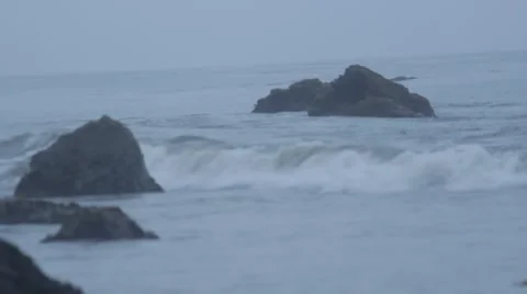 Ocean Waves/Rocky Beach Stock Footage 42313919