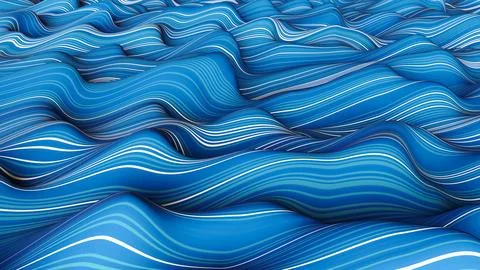 Ocean weave lines. Abstract background Blue colored dynamic waves cloth wav.. 스톡 일러스트