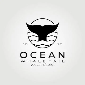 Ocean whale tail logo vector illustration design , whale logo Stock Illustration