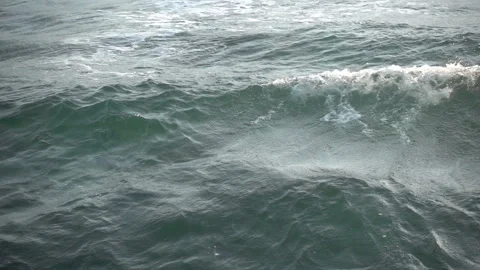 Ocean Wind Waves Big waves Storm Sea spray. Ocean big big blue sea waves. Red se Stock Footage 230311849