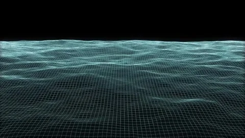 Ocean wireframe white blue abstract Background.Ocean wireframe digital style eff Stock Footage 322776276