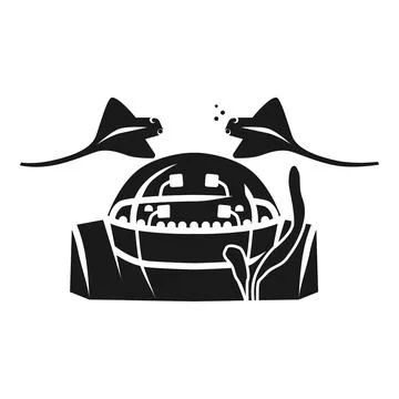 Oceanarium icon, simple style Stock Illustration