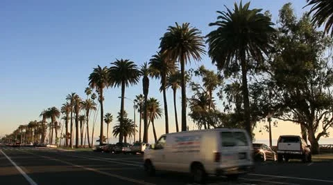 OceanBlvdTraffic Sunset 3604 Stock Footage 11232390