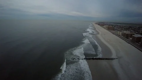 Oceanfront Aerial Low to High Stock Footage 97746506