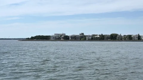 The Oceanfront at Charleston from the Bay Stock Footage 70841304