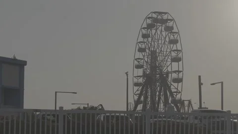 Oceanfront Ferris Wheel Stock Footage 168110634