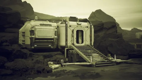 Oceanfront outpost featuring slope leading to tidal pools and rocky cliffs 스톡 동영상 329944333