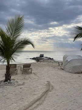 Oceanfront Romantic Chairs Stock-Fotos