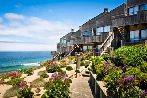 Oceanfront Townhomes Stock Photos