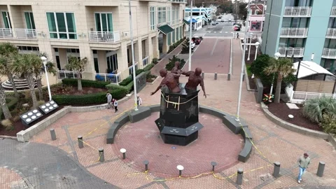 Oceanfront Virginia Baech - Aerial view Stock Footage 311983553