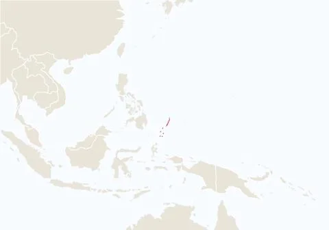 Oceania with highlighted Palau map. Stock Illustration