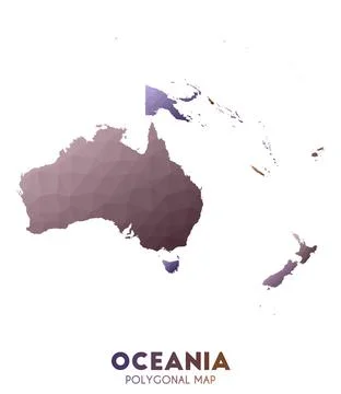 Oceania Map. actual low poly style continent map. Trending vector illustratio イラスト素材
