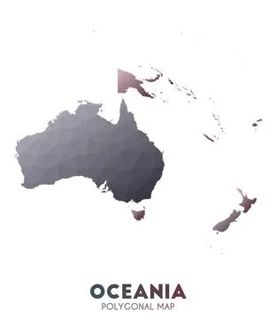 Oceania Map. actual low poly style continent map. Surprising vector illustr.. Stock Illustration