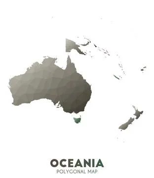Oceania Map. actual low poly style continent map. Superb vector illustration. イラスト素材