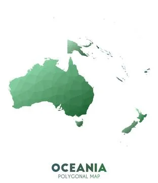 Oceania Map. actual low poly style continent map. Uncommon vector illustratio Stock Illustration