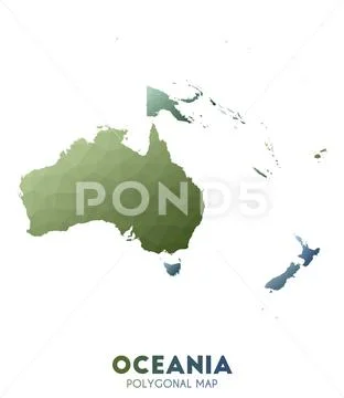 Oceania Map Actual Low Poly Style Continent Map Stylish Vector   Oceania Map Actual Low Poly Illustration 244155775 Iconl 