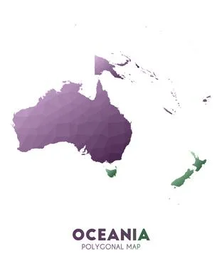 Oceania Map. actual low poly style continent map. Sublime vector illustration Stock Illustration