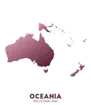 Oceania Map. admirable low poly style continent map. Alluring vector illust.. Stock Illustration