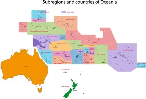 Oceania map Stock Illustration