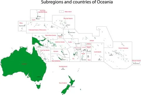 Oceania map Stock Illustration